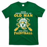 Never Underestimate An Old Man Who Loves Paintball T-Shirt - Green