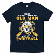 Never Underestimate An Old Man Who Loves Paintball T-Shirt - Navy