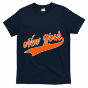 New York Vintage Team Varsity Fan Basketball T-Shirt - Navy