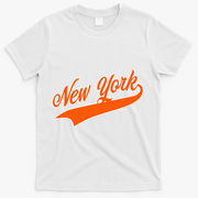 New York Vintage Team Varsity Fan Basketball T-Shirt - White