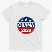 Obama 2028 Political Campaign Vintage T-Shirt - White
