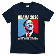 Obama 2028 Since Rules Don't Exist Anymore Vintage T-Shirt - Navy Blue