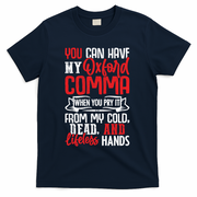 Oxford Comma Funny Quote T-Shirt - Navy