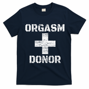 Orgasm Donor Funny Halloween Party Outfit Costume Simple T-Shirt - Navy Blue