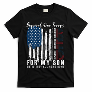On Friday We Wear Red For My Son Military Support Us Flag T-Shirt - Black