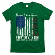 On Friday We Wear Red For My Son Military Support Us Flag T-Shirt - Green