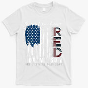 On Friday We Wear Red For My Son Military Support Us Flag T-Shirt - White