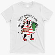 Out Here Looking Like A Snack Cute Boo Jee Xmas Trees Cakes Gift T-Shirt - White