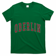 Oberlin Ohio Souvenir College Style Red Text T-Shirt - Green