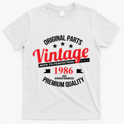 Original Parts Vintage Age To Perfection Premium Quality 1986 40th Birthday T-Shirt - White