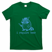 Oktoberfest Racoon I Requre Beer Funny T-Shirt - Irish Green