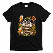 Oktoberfest Raccoon Prost Funny German T-Shirt - Black