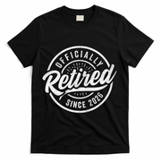 Officially Retired Since 2026 Distressed Emblem T-Shirt - Black