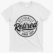 Officially Retired Since 2026 Distressed Emblem T-Shirt - White