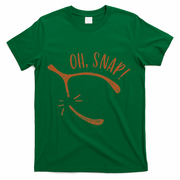 Oh Snap! Funny Turkey Day Print Wishbone Happy Thanksgiving T-Shirt - Green