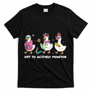 Off To Actively Monitor Silly Goose School T-Shirt - Black