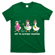 Off To Actively Monitor Silly Goose School T-Shirt - Green