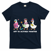 Off To Actively Monitor Silly Goose School T-Shirt - Navy
