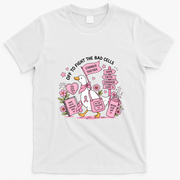 Off To Fight The Bad Cells Duck Breast Cancer Funny T-Shirt - White