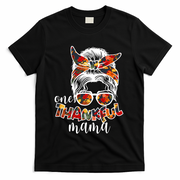 One Thankful Mama Fall Hair Bun T-Shirt - Black