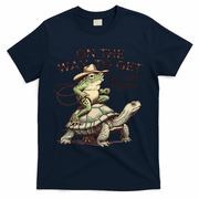 On The Way To Get My Shit Togther Cowboy Frog Turtle T-Shirt - Navy