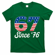 Patriotic 67 Since '76 USA 6-7 Meme Six Seven T-Shirt - Green