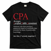 Public Accountant Bookkeeper Tax Auditor Financial Analyst T-Shirt - Black