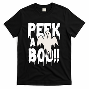Peek A Boo Halloween Ghost T-Shirt - Black