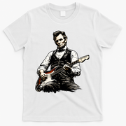 President Abraham Lincoln Abe Playing Guitar T-Shirt - White