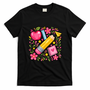 Pencil Apple School Teachers Educators And Students T-Shirt - Black