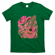 Pink Bling Cowgirl Guitar Western Rhinestone T-Shirt - Irish Green
