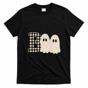 Patchwork Boo Halloween Retro Cute T-Shirt - Black