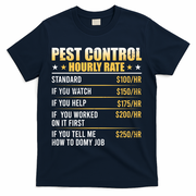 Pest Control Exterminator Pest Controller Hourly Rate T-Shirt - Navy