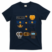 Policeman Costume Funny Halloween Police Officer T-Shirt - Navy Blue