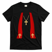 Pope Costume Halloween Costume Minister Priest T-Shirt - Black