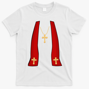 Pope Costume Halloween Costume Minister Priest T-Shirt - White
