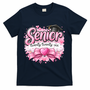 Pink Class Of 2026 Senior Graduate T-Shirt - Navy