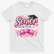 Pink Class Of 2026 Senior Graduate T-Shirt - White