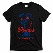 Pueblo Colorado Ponies 1889 Vintage Baseball Club Team T-Shirt - Black