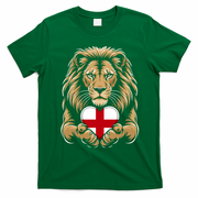 Proud England Lion Engaging Heart English Flag Emblem Gift T-Shirt - Irish Green