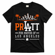 Pratt For Mayor Of Los Angeles City Skyline T-Shirt - Black