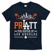 Pratt For Mayor Of Los Angeles City Skyline T-Shirt - Navy
