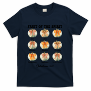 Pumpkin Fruit Of The Spirit Fall Halloween Bible Verse T-Shirt - Navy