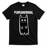 Purranormal Ghost Cat Paranormal Halloween Kitty Cat T-Shirt - Black