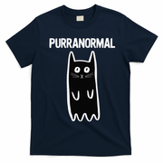 Purranormal Ghost Cat Paranormal Halloween Kitty Cat T-Shirt - Navy Blue