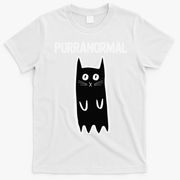 Purranormal Ghost Cat Paranormal Halloween Kitty Cat T-Shirt - White