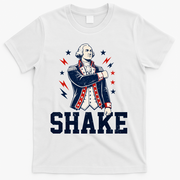 Patriotic George Washington Shake Revolutionary T-Shirt - White