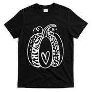 Pumpkin Heart Animal Print Cute T-Shirt - Black