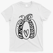 Pumpkin Heart Animal Print Cute T-Shirt - White