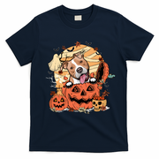 Pitbull Halloween Dog Pumpkin Cute T-Shirt - Navy Blue